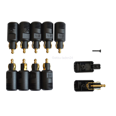 Set 10 Stück Motorrad Normstecker für Bordsteckdose DIN 4165 mit Lötkontakten