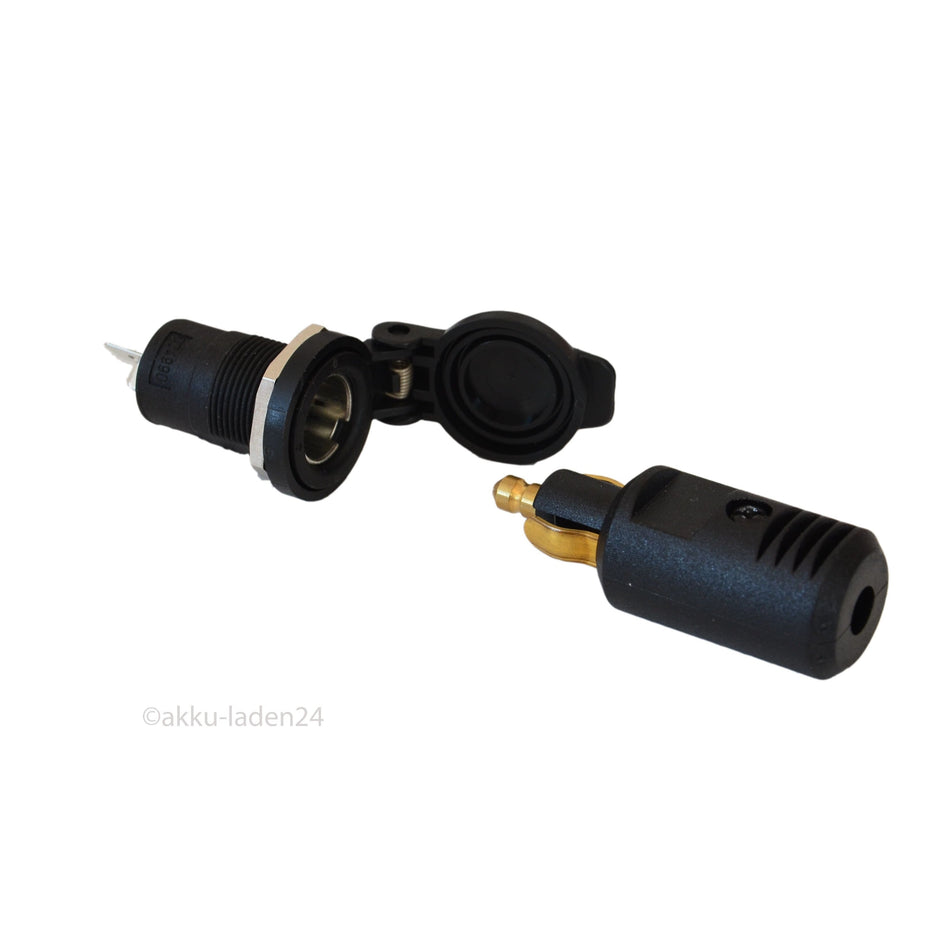 Set aus Bordsteckdose DIN 4165 und Bordstecker mit Lötkontakten