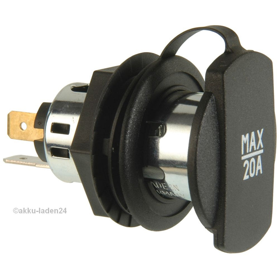 Powersteckdose Zigarettenanzünderdose mit Schraubgewinde, 12-24V / 20A Stecker