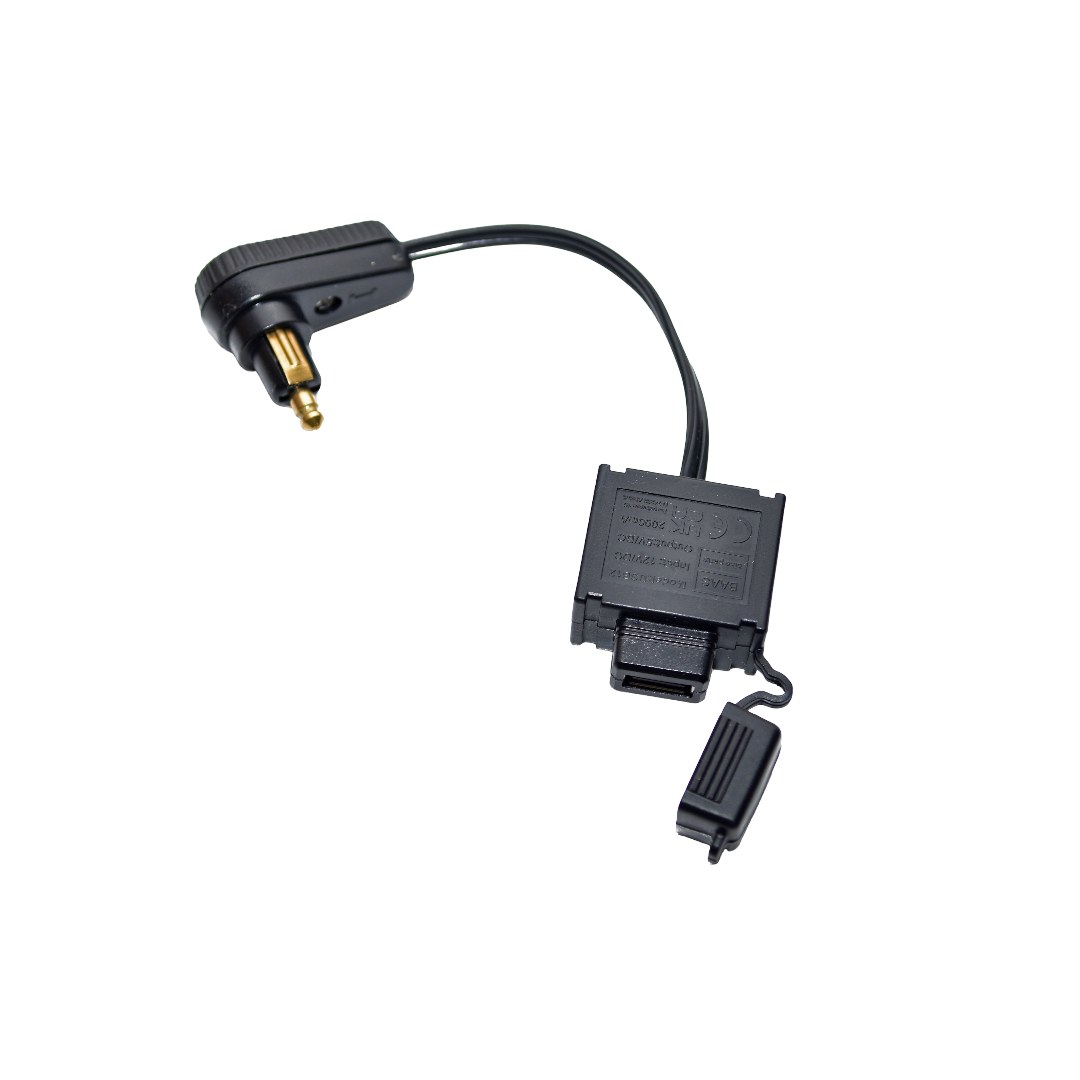 USB Ladekabel spritzwassergeschützt mit flachem Winkelstecker für Motorrad Bordsteckdose