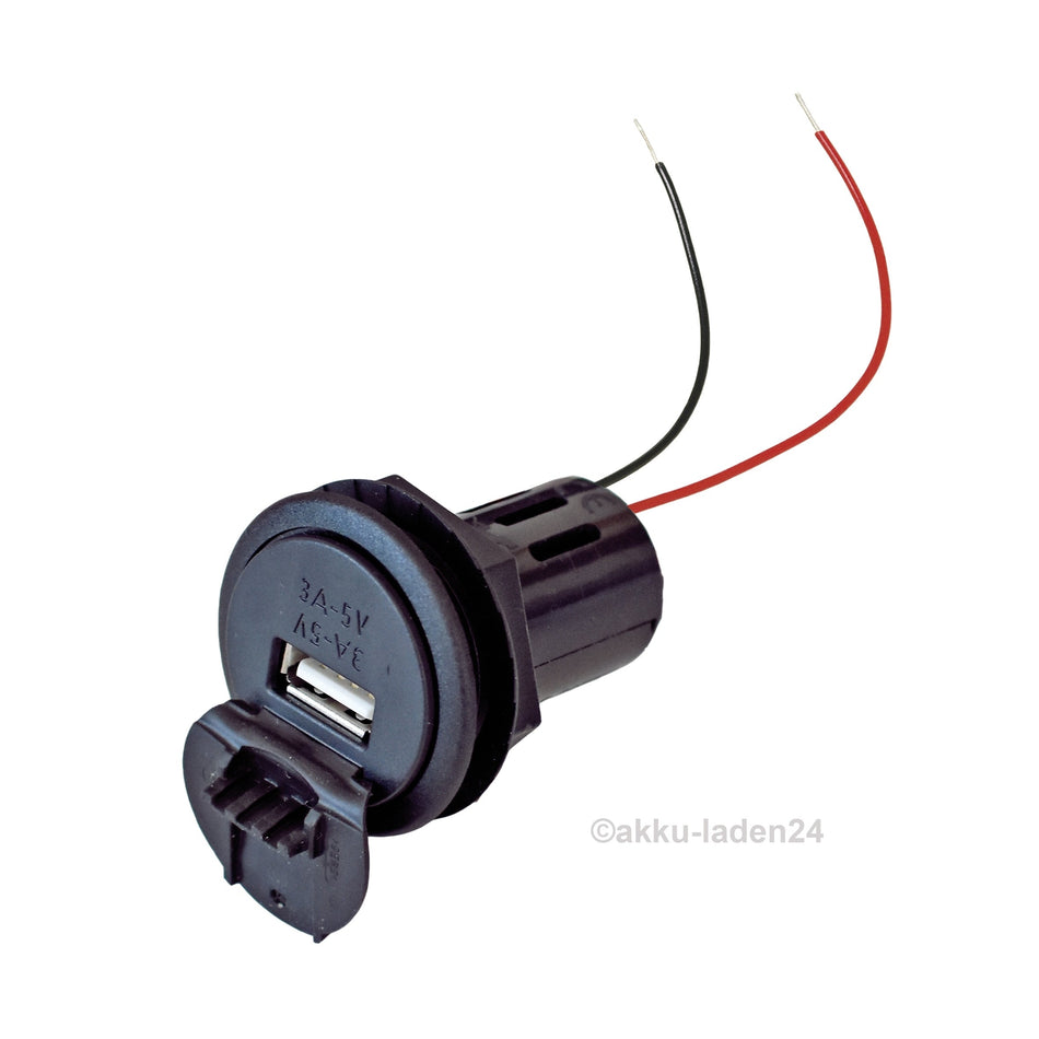 USB Einbau Steckdose 3A Powerdose Quick Charge mit Deckel 12V/24V Offen