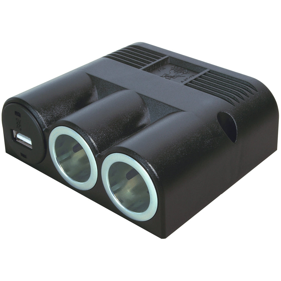 Aufbau Dreifachsteckdose 1x 3A USB Steckdose und 2x Zigarettenanzünder 12-24V/20A