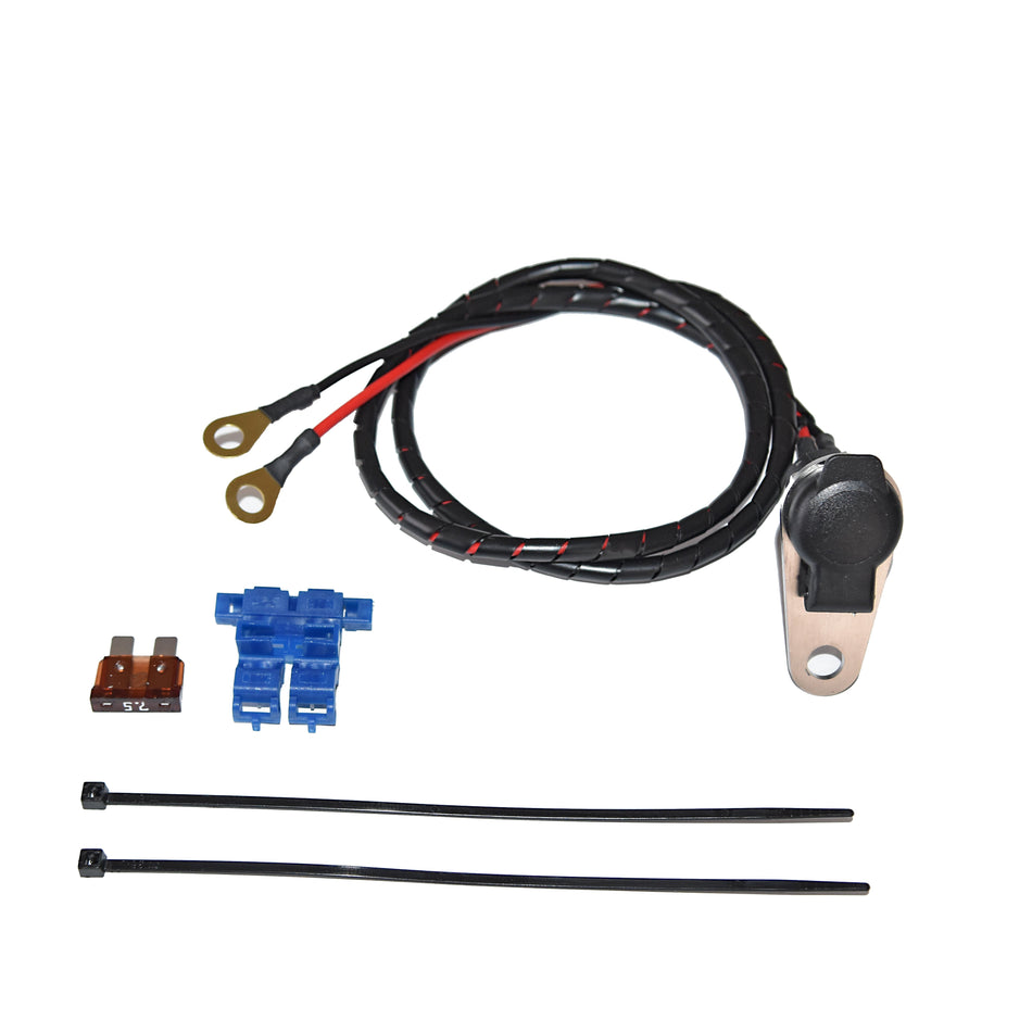 Montagesatz BAAS Motorrad Bordsteckdose SD14 mit Edelstahlplatte + Spiralband
