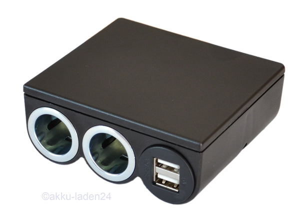Aufbau-Dreifachsteckdose mit Power-USB-Doppelsteckdose 12 - 24 V von PRO  CAR Art. Nr. 302066 online bestellen