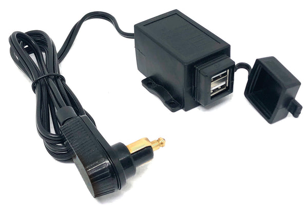 USB-Einbaudose 12 / 24 V mit Doppel-USB 2 x 2,5 A - Mit Montageplatte