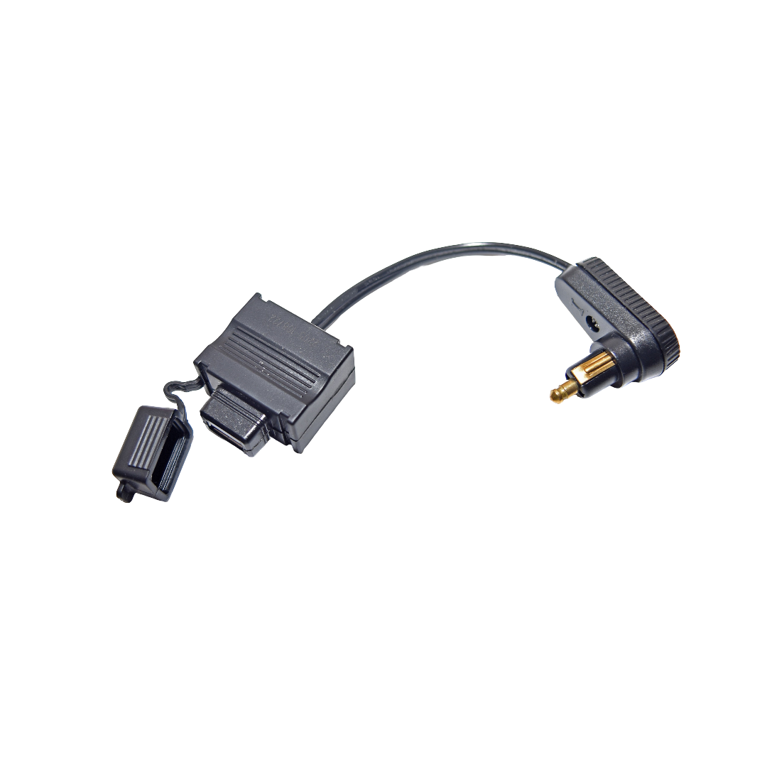 USB Ladekabel spritzwassergeschützt mit flachem Winkelstecker für Motorrad Bordsteckdose