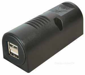 USB Steckdose mit Schalter und Federdeckel / LED- 2,1A (USB7) - 1,5m